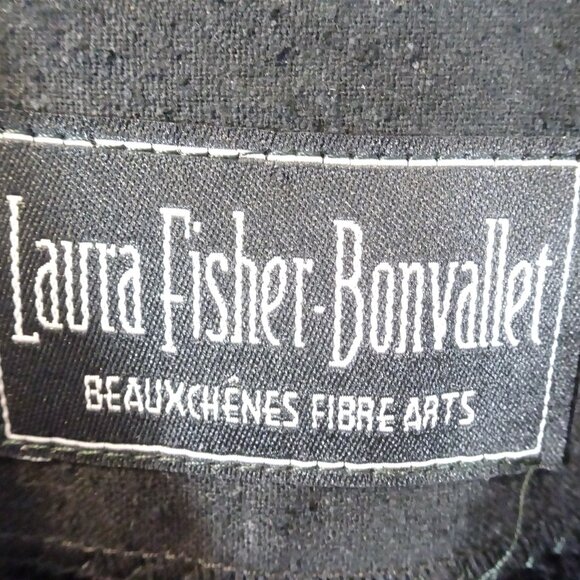Laura Fisher-Bonvallet Beauxchenes Fibre Arts Chenille Vest Size 3 Black White - Picture 5 of 9